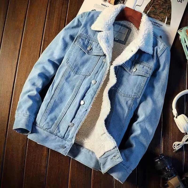 Winter Vintage Fleece Denim Jacket