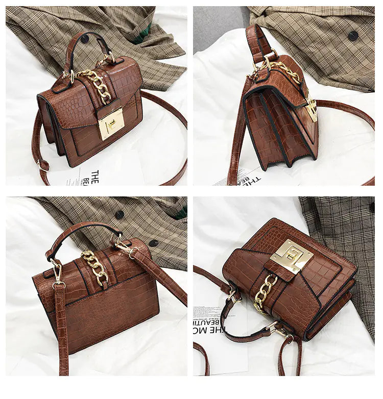 Women's Chain Detail Top-Handle Bag