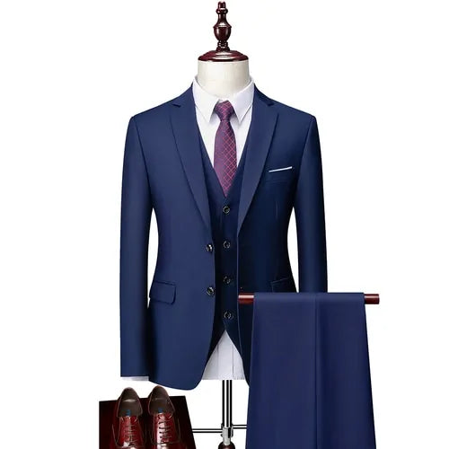 Pure Color Men's Business Suit