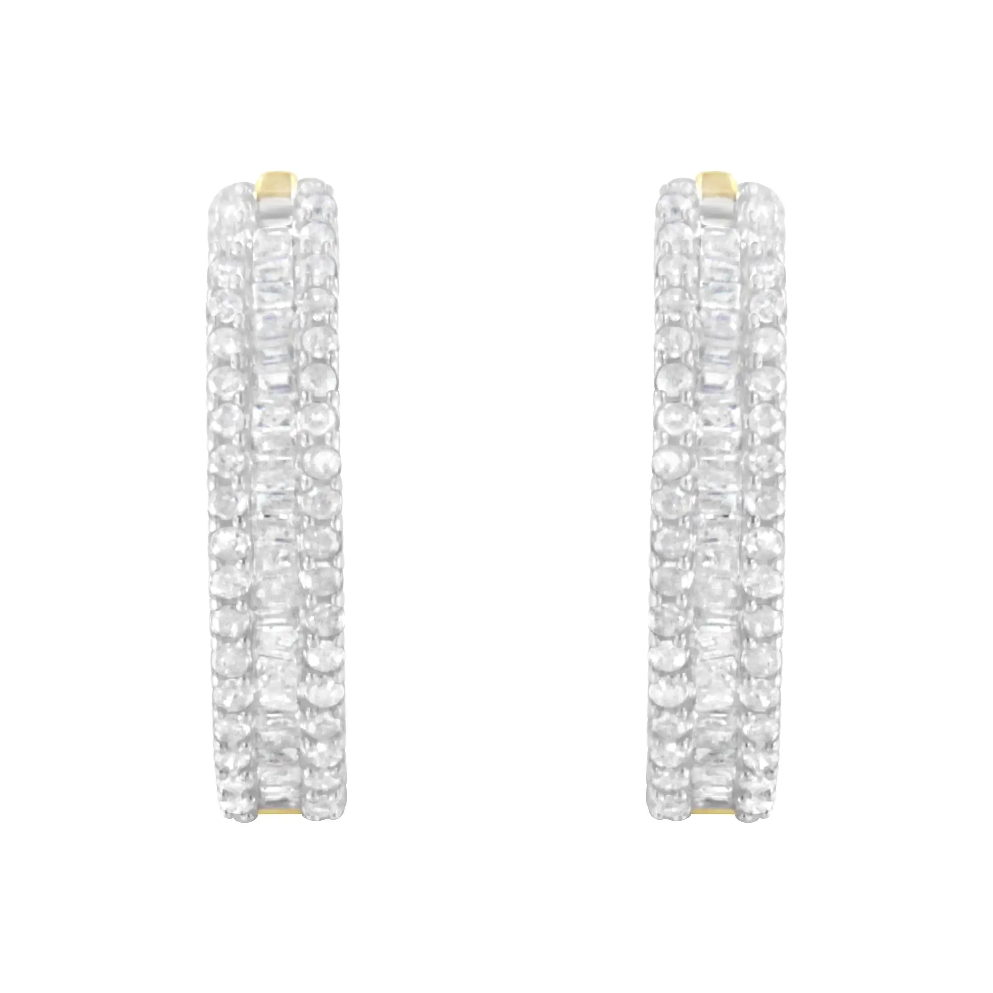 10K Yellow Gold Diamond Hoop Earring (3/4 cttw, I-J Color, I2-I3 Clarity)