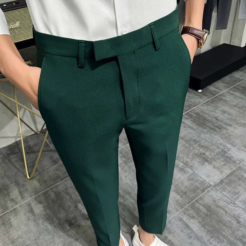 Fashion Mens Dark Green Suit Pants