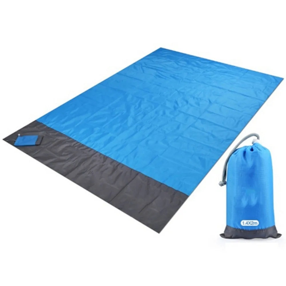 Compact Waterproof Beach Blanket: 2x2.1m Folding Camping Mat