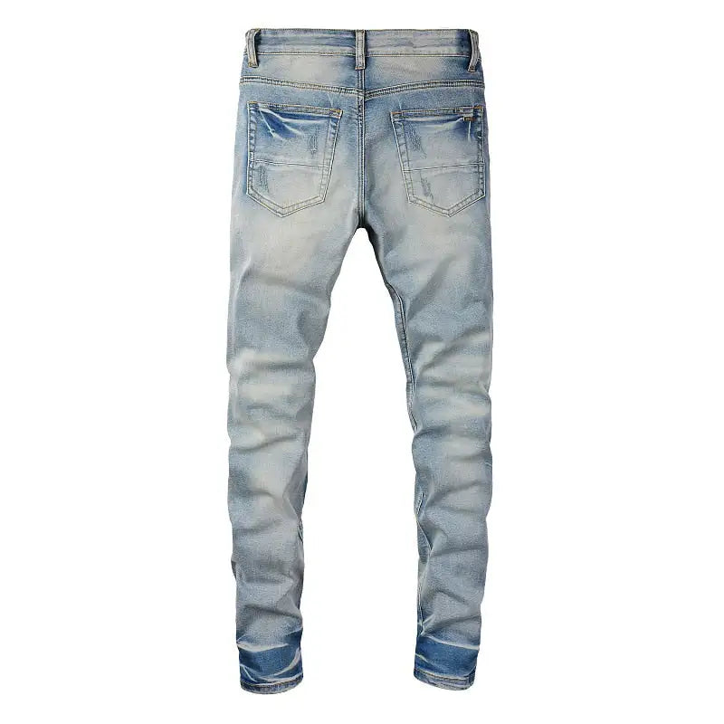 Men's Ripped Patch Jeans