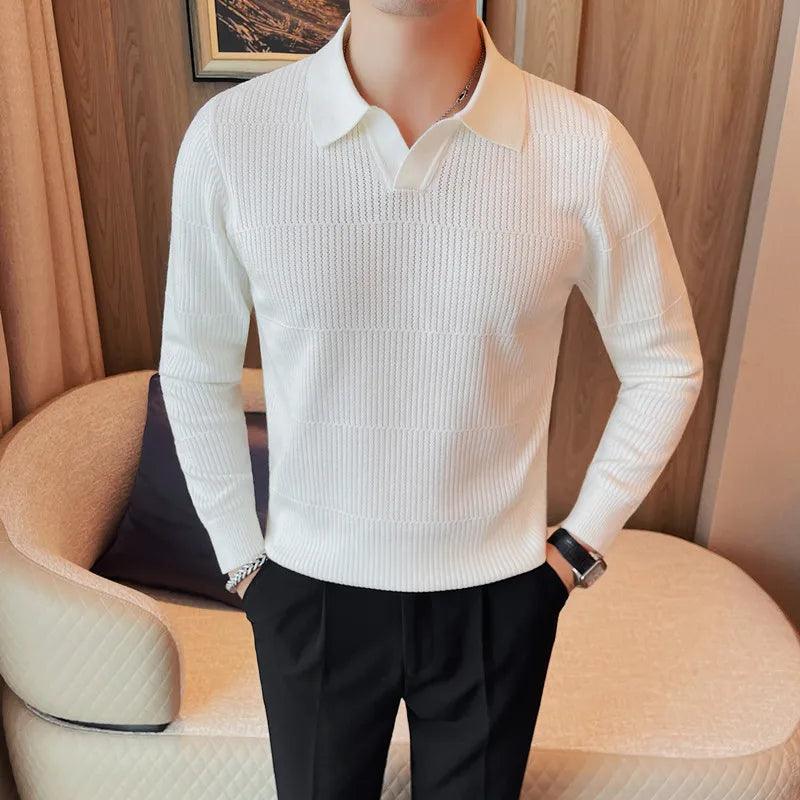 Men's Long Sleeve Knitted Shirt