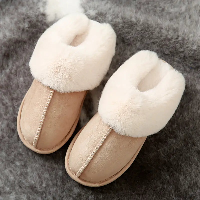 Winter Warm Home Fur Slippers Women