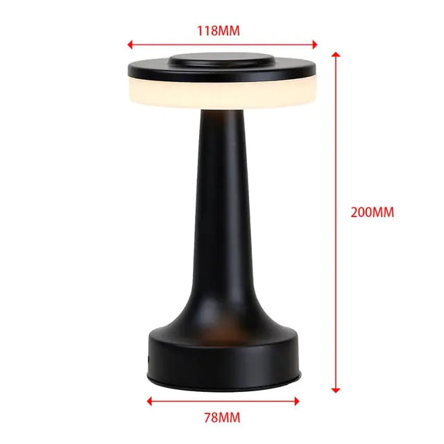 Retro Desk Table Lamp Rechargeable Wireless Touch Sensor Night Light for Restaurant Coffee Bedroom Bedside Home Decor Lamps