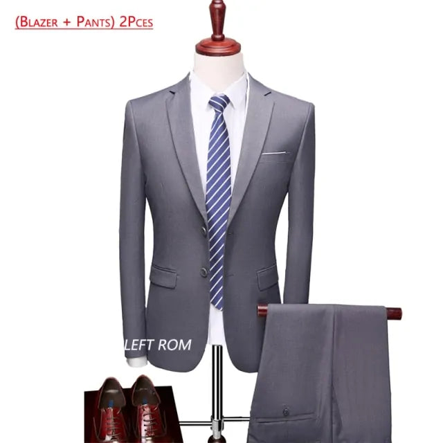 Pure Color Men's Business Suit