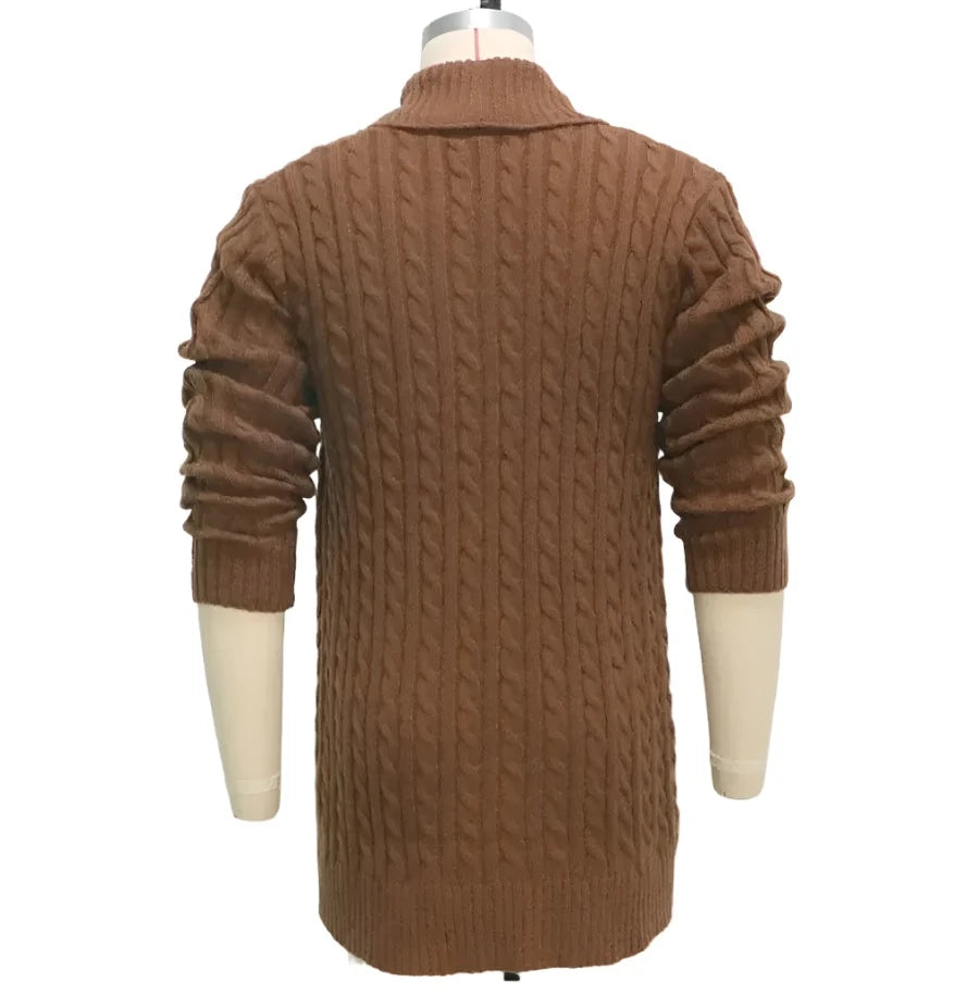 Knitting Slim Fit Cardigan British Style with Button Long Sleeve