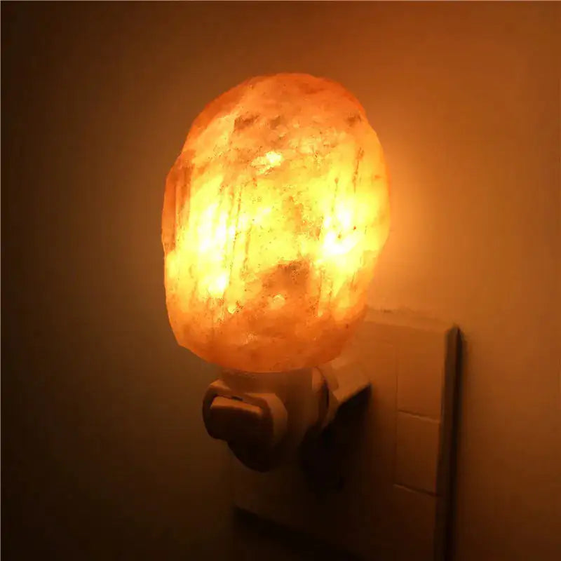 Himalayan Salt Lamp Natural Crystal Hand Carved Night Light Home Decor Air Purifying with Plug Release negative ions