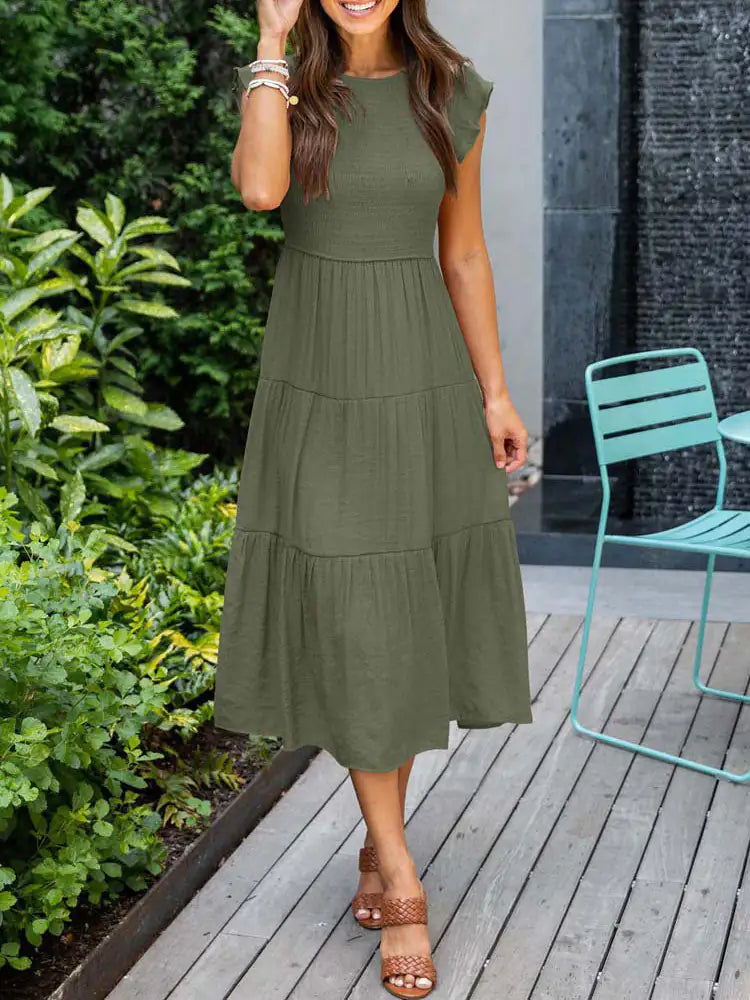 Plain Charm Midi Dress