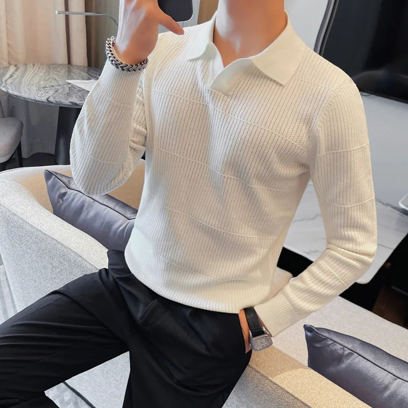 Men's Long Sleeve Knitted Shirt