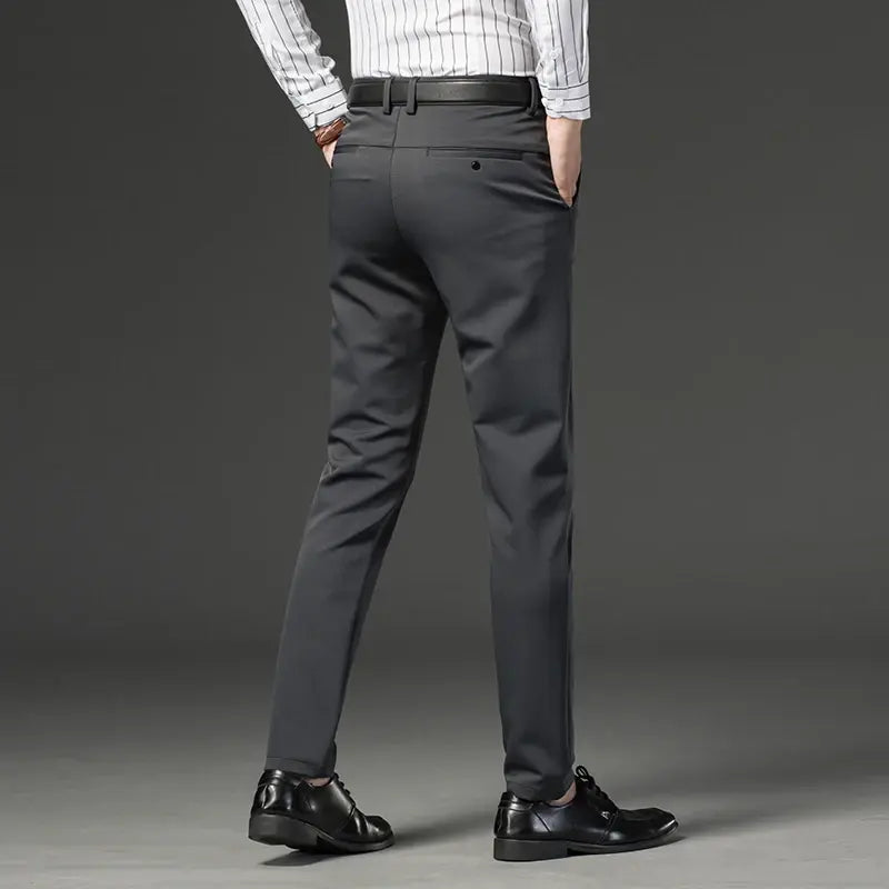 Men's New Business Casual Slim Long Pants Elasticity Trousers