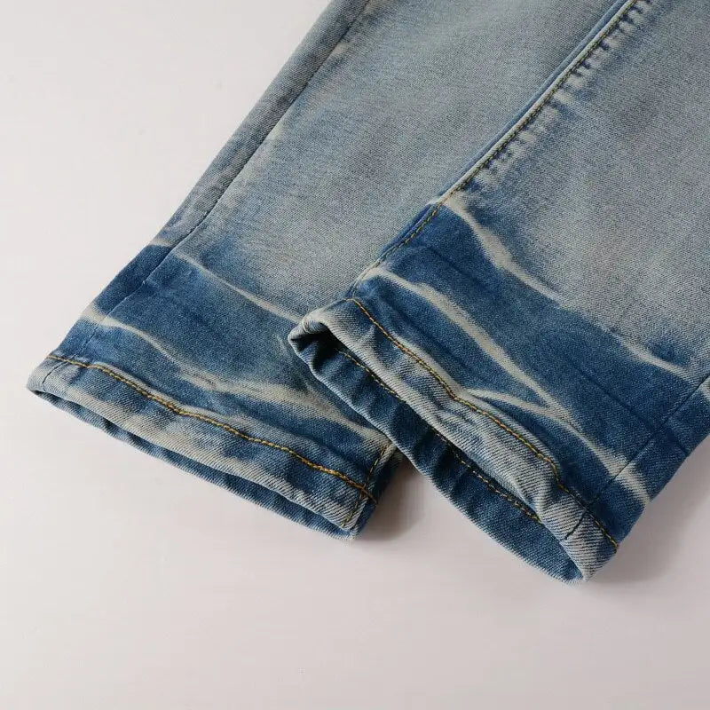 Men's Ripped Patch Jeans