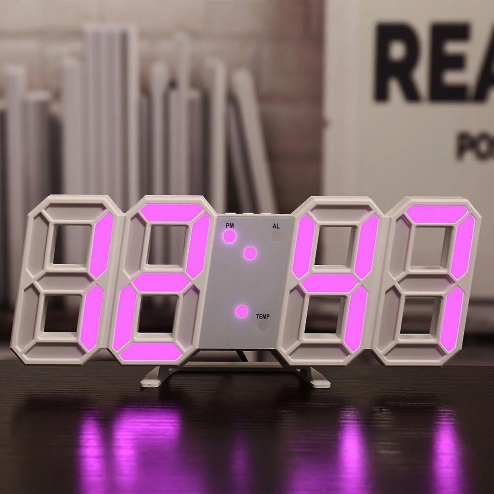 3D LED Digital Wall Clock Home Decor