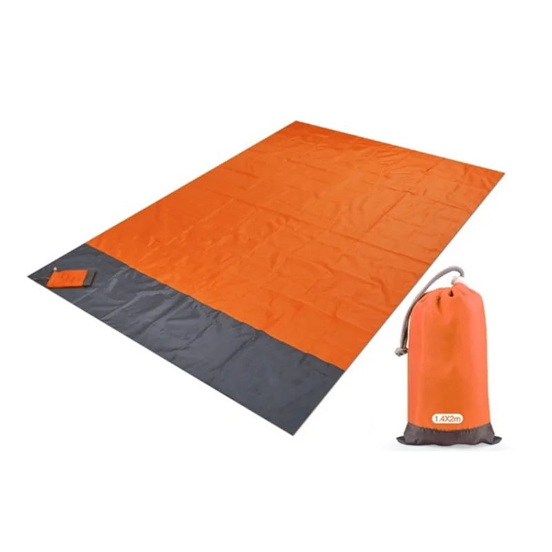 Compact Waterproof Beach Blanket: 2x2.1m Folding Camping Mat