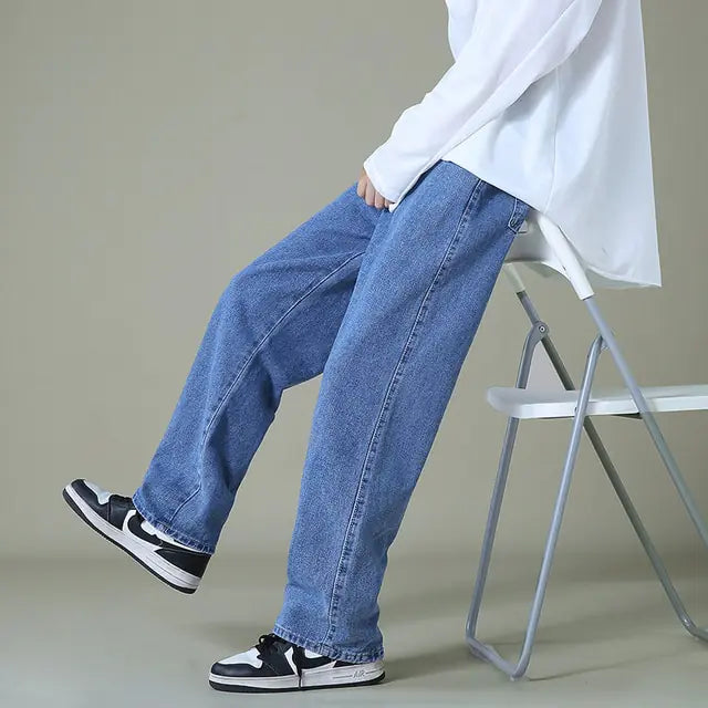 Men's Denim Wide-Leg Pants