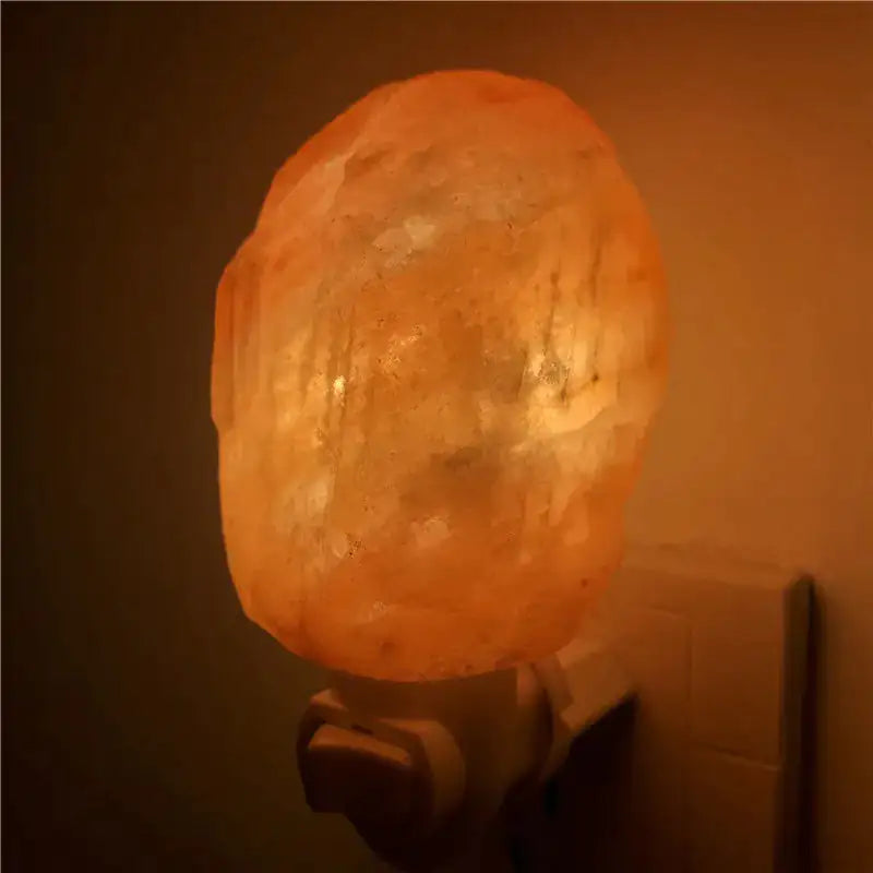 Himalayan Salt Lamp Natural Crystal Hand Carved Night Light Home Decor Air Purifying with Plug Release negative ions