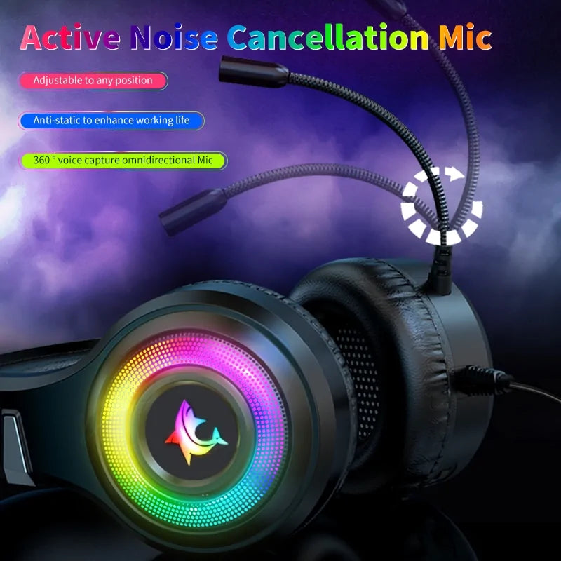 Gaming Headset With Microphone Light