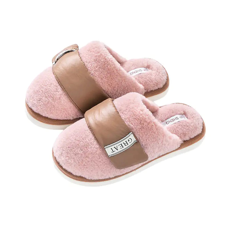 Indoor Home Slipper Plus Velvet Warm Couple Bedroom Cotton Shoes