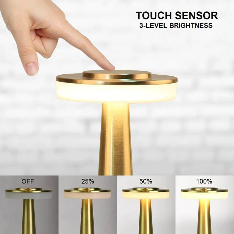 Retro Desk Table Lamp Rechargeable Wireless Touch Sensor Night Light for Restaurant Coffee Bedroom Bedside Home Decor Lamps