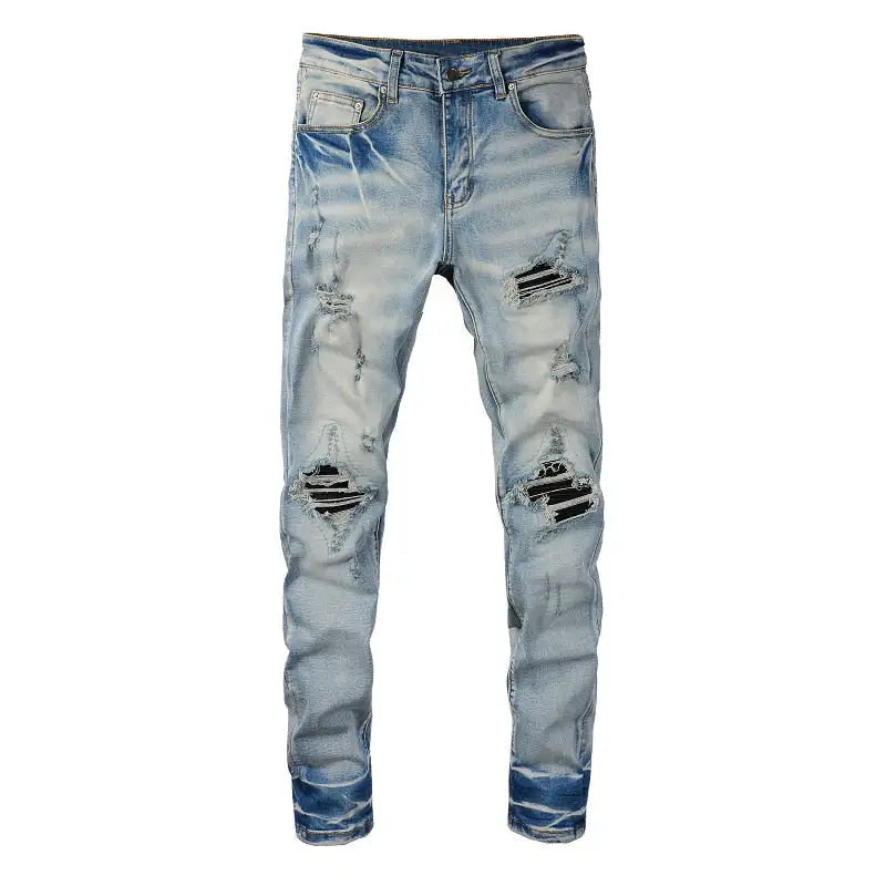 Men's Ripped Patch Jeans