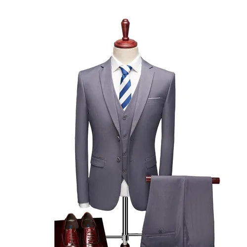 Pure Color Men's Business Suit