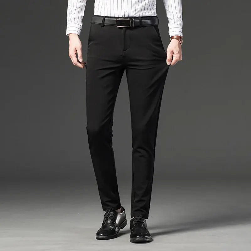 Men's New Business Casual Slim Long Pants Elasticity Trousers