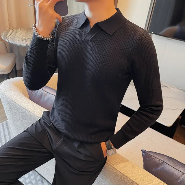 Men's Long Sleeve Knitted Shirt